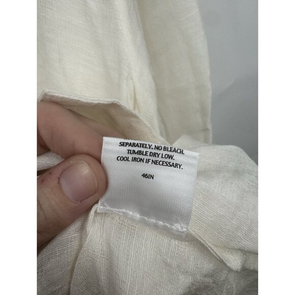 Eileen Fisher Silk Linen Top Women Plus Size 2X Ivory Minimalist Lagenlook - Picture 5 of 9
